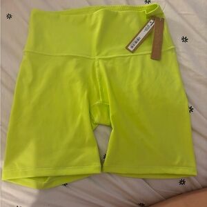 SKIMS Neon Yellow Athletic Shorts
